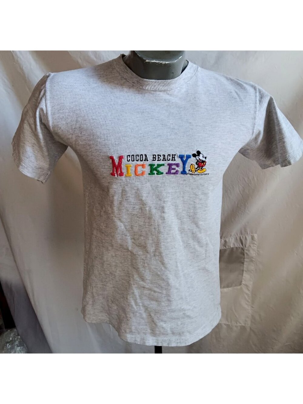 Vintage Mens T-shirt Cocoa Beach Florida Small Disney Mickey Mouse Embroidered